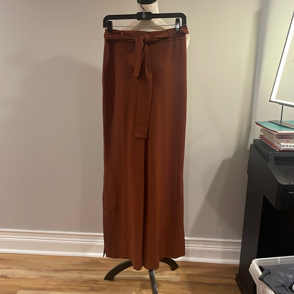 Babaton wide leg dress pants with tie belt